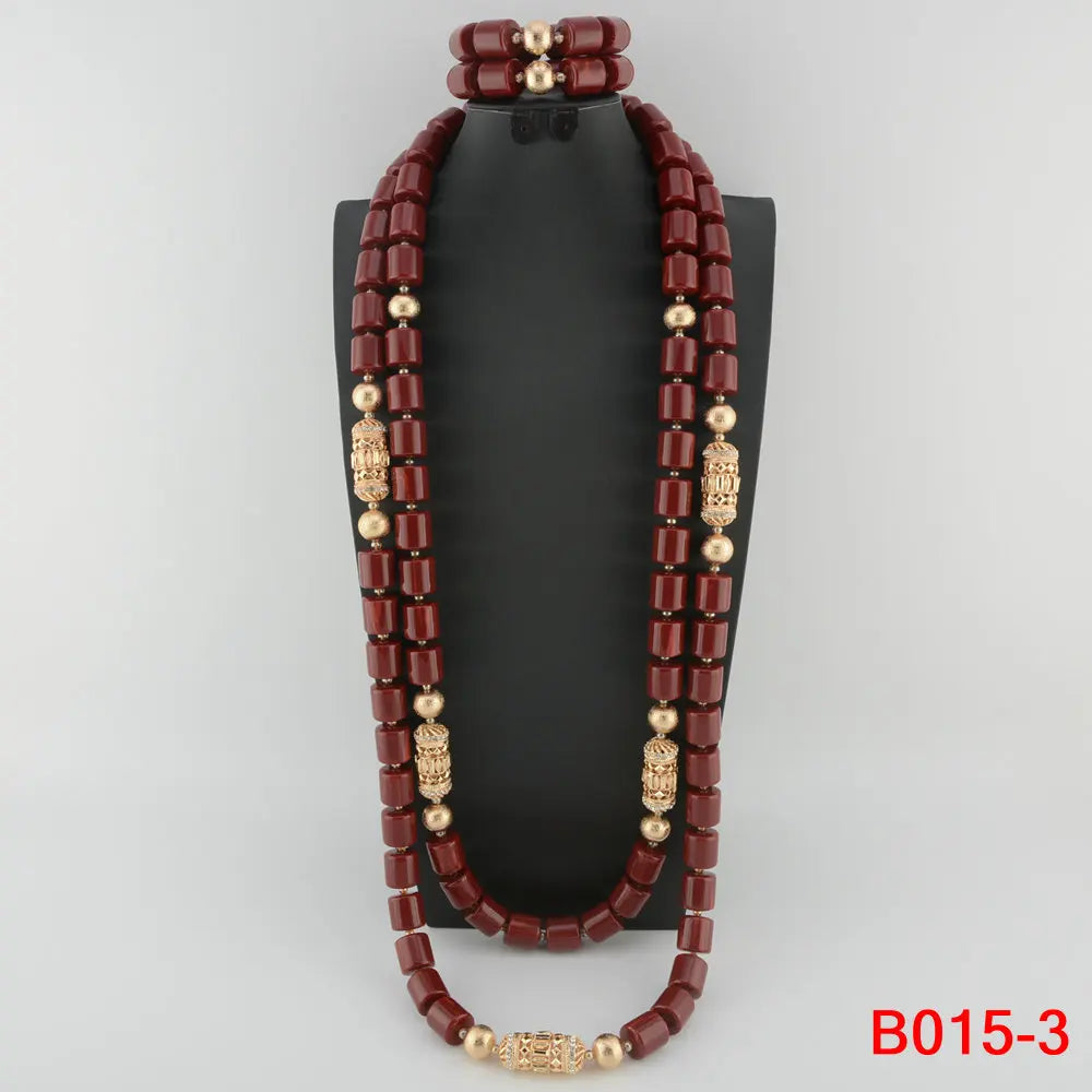brown african bead jewelry set