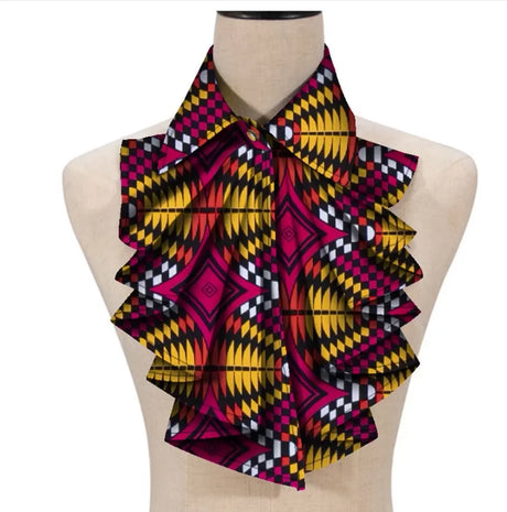 African Collars Blouse Bow yellow red