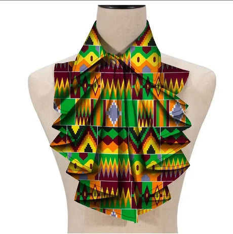 African Collars Blouse Bow green red yellow