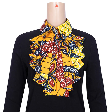 African Collars Blouse Bow yellow red