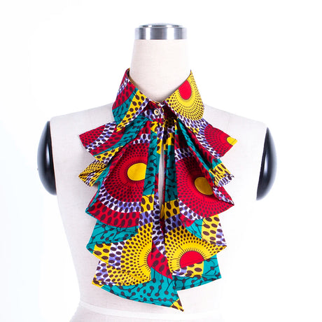 African Collars Blouse Bow multi color