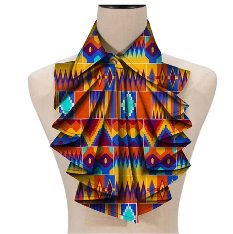 African Collars Blouse Bow multi color