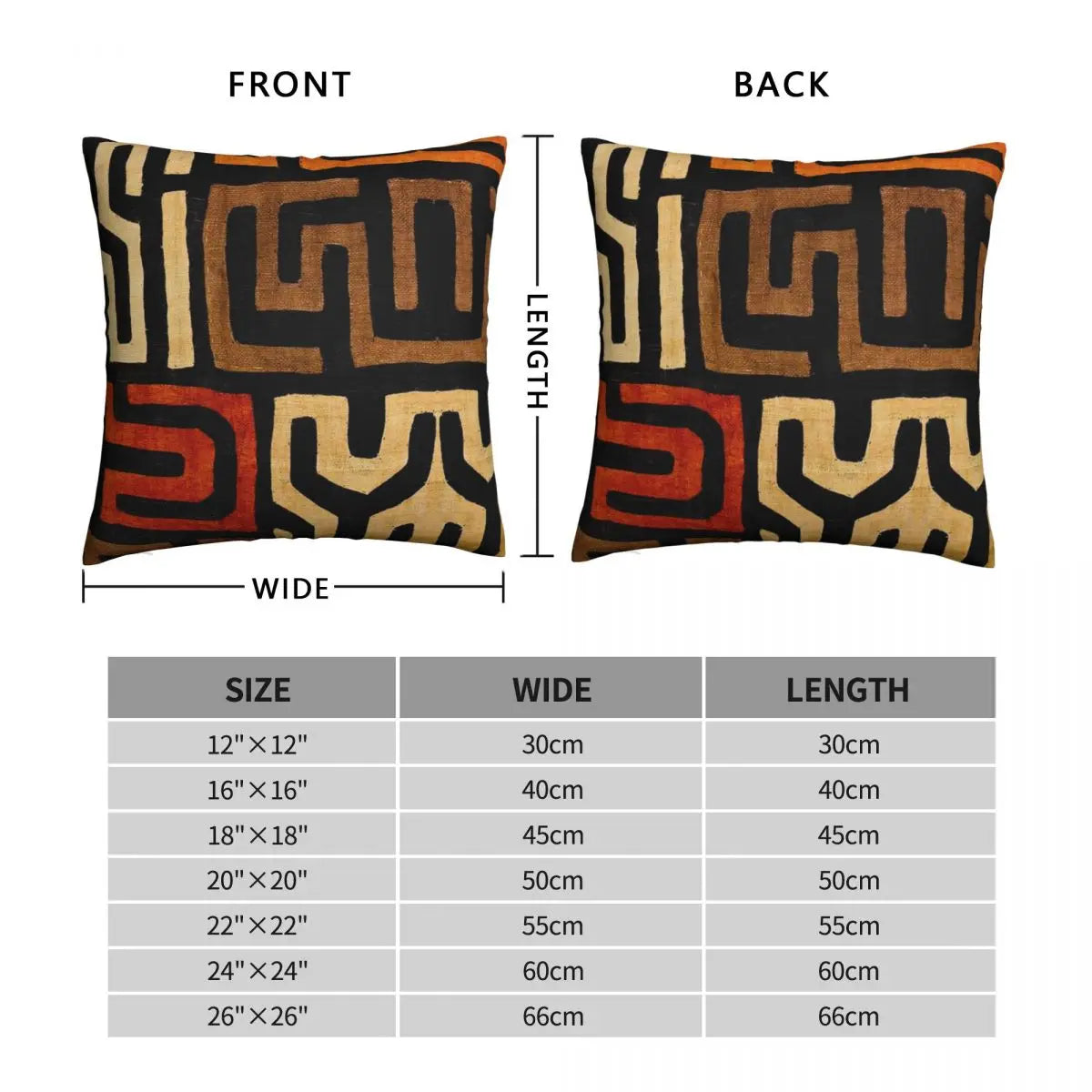 African fabric art polyester pillowcase with zipper closure