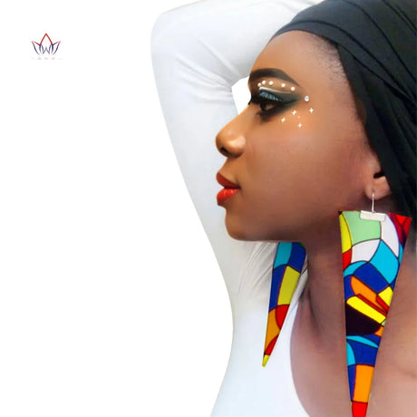 multi color African Fabric Earrings Handmade