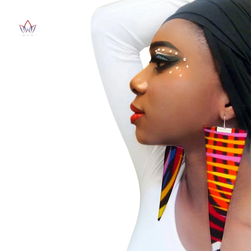 multi color African Fabric Earrings Handmade