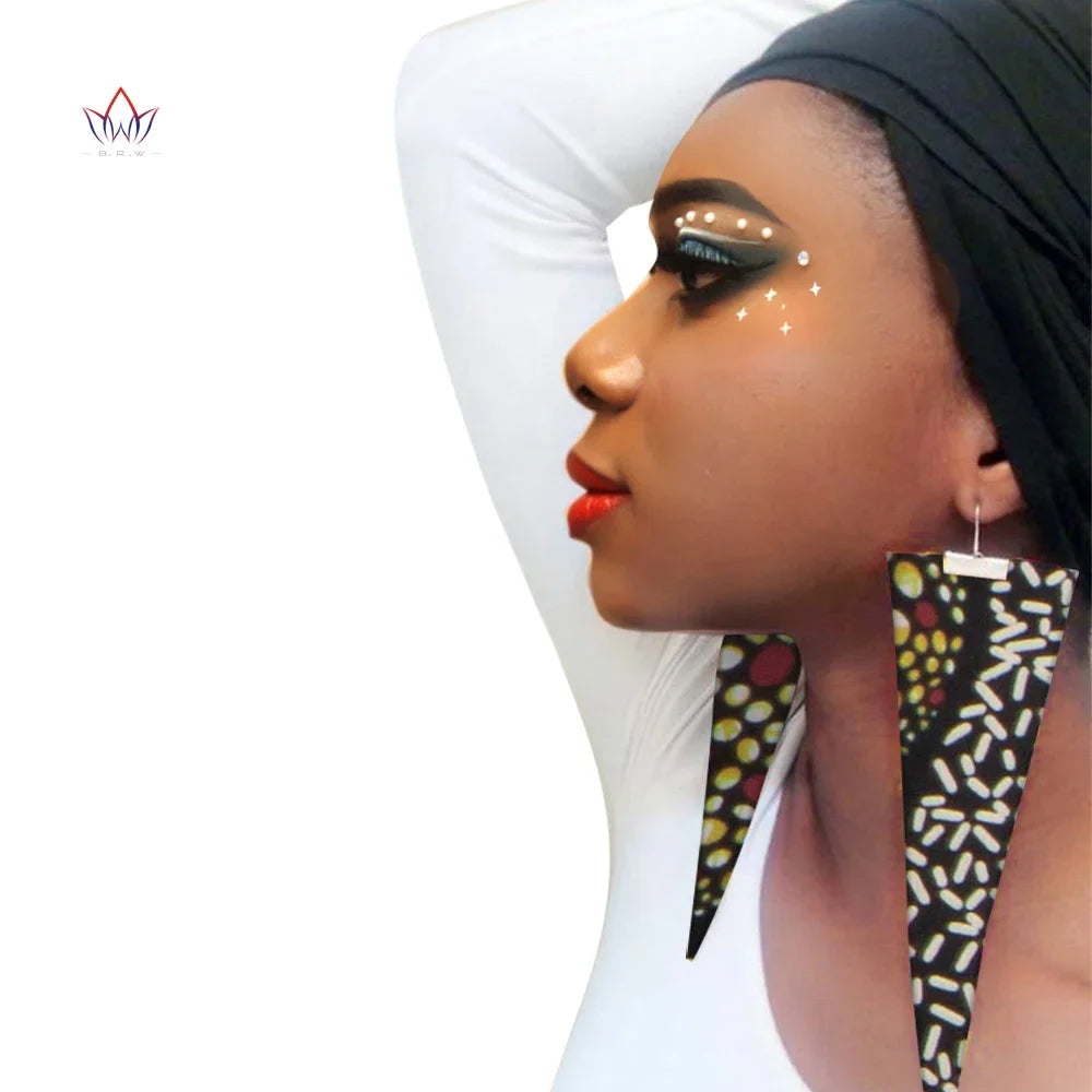 dot design African Fabric Earrings Handmade