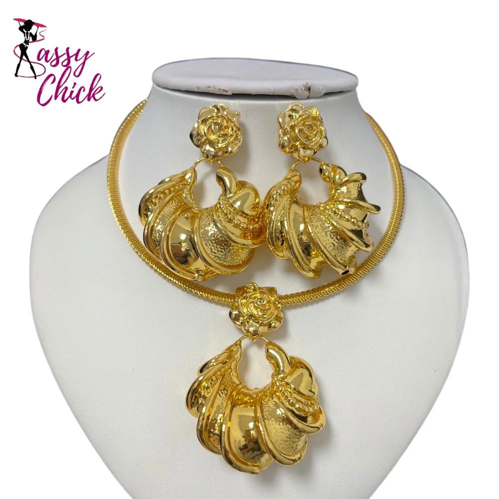 African Irregular Design Jewelry Set Sassy Chick Logo