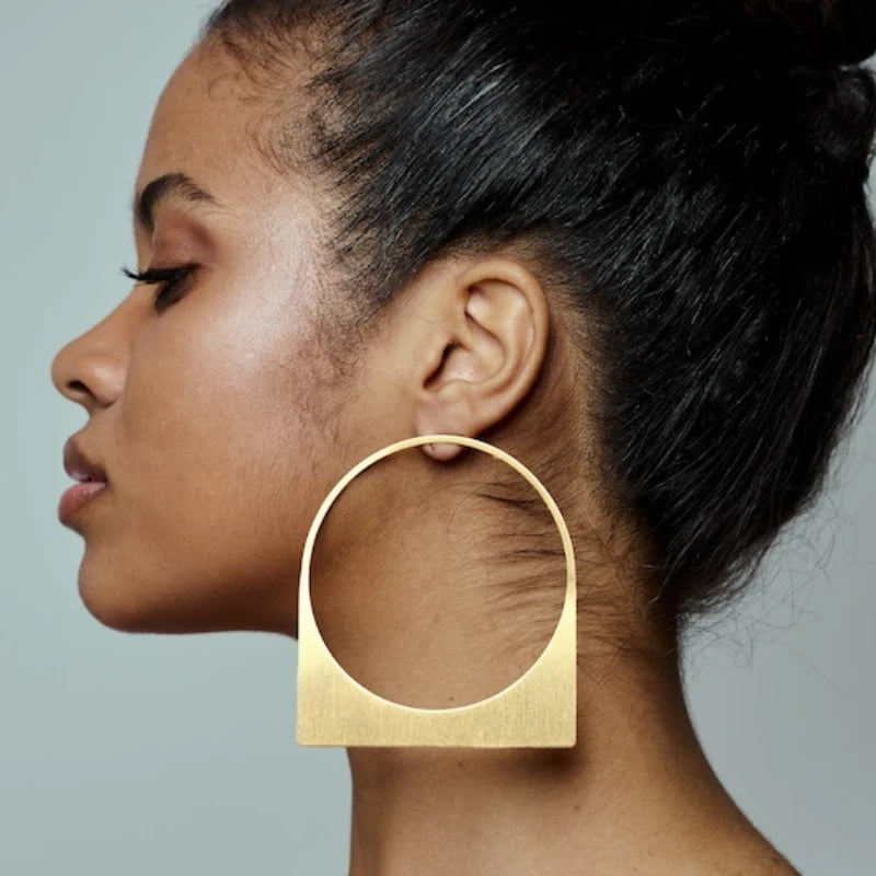 Model Using African Large Hoop Earring
