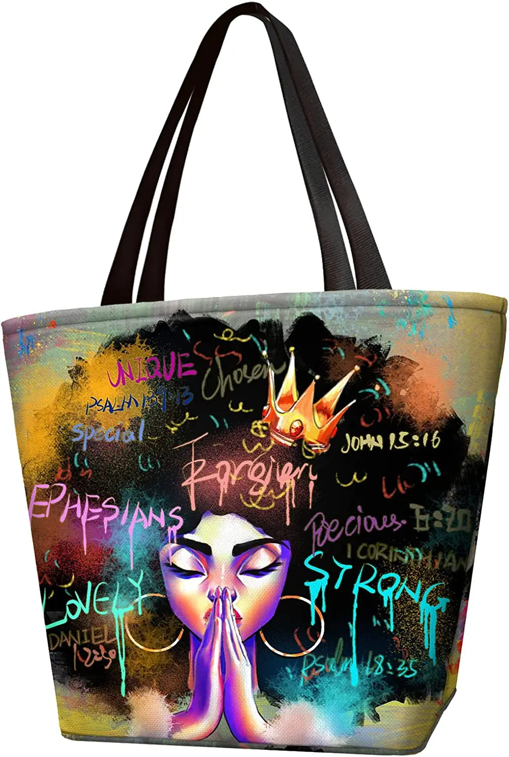 African Queens Face Printed Tote Bags