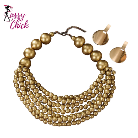 African Style Multi-Layer Wooden Bead Jewelry Sassy Chick Logo