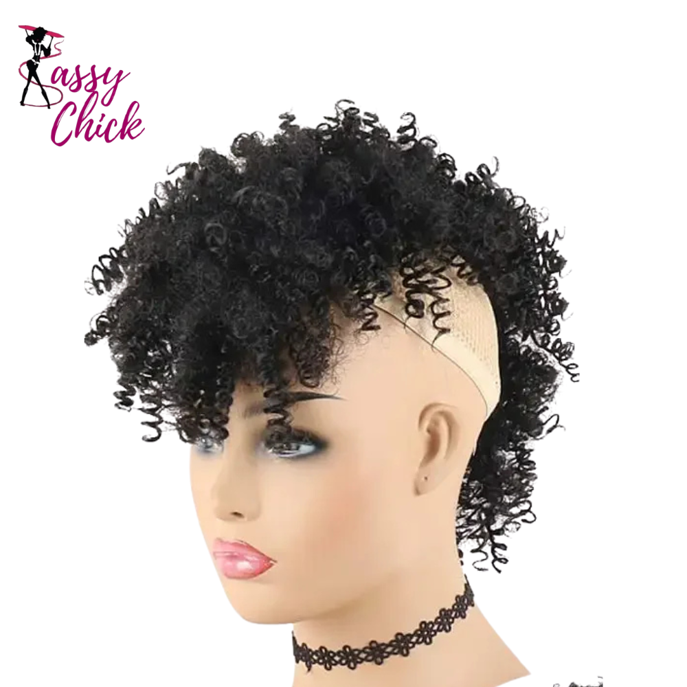 Afro High Puff Synthetic Short Kinky Curly Ponytails Sassy Chick Logo