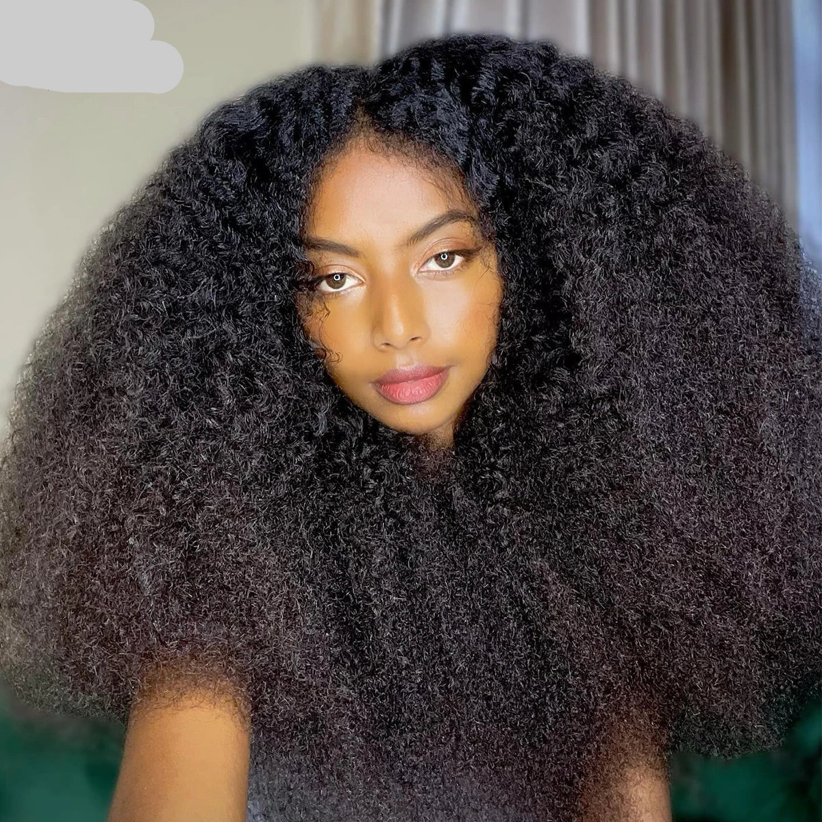 Model Using Afro Kinky Curly 360/13×6/13×4 HD Transparent Lace Human Hair Wigs
