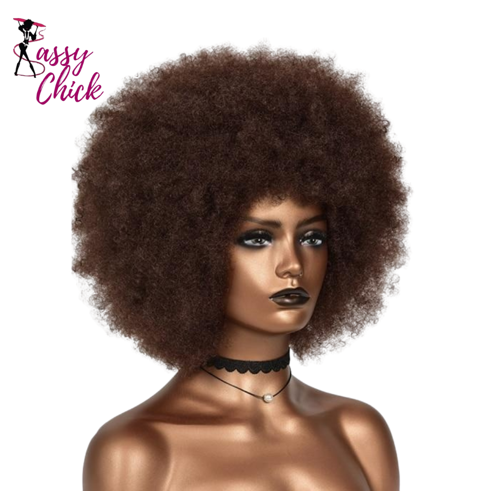 Afro Kinky Curly Wig Sassy Chick Logo