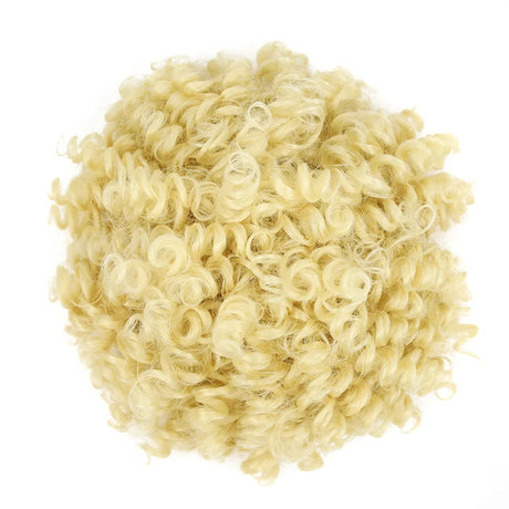 Afro Puff Curly Hair Buns Ponytail Synthetic Wig blonde