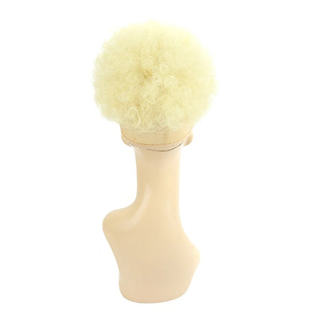 Afro Puff Curly Hair Buns Ponytail Synthetic Wig blonde