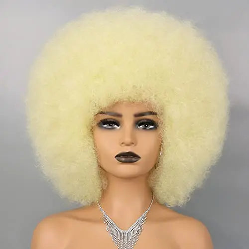 Blonde Afro Short Curly Kinky for Black Women Synthetic Wigs