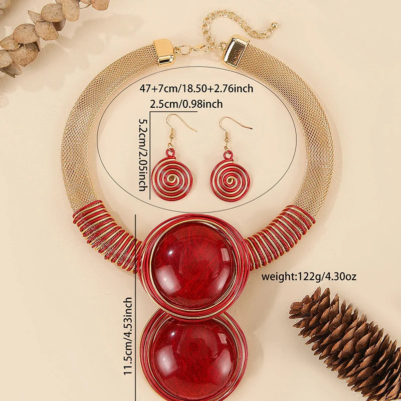 Size of Aluminum Round Geometry Jewelry Set