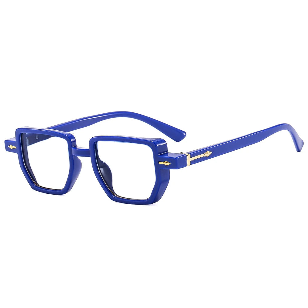 Blue Anti-Reflective Small Frame Rivet Reading Glasses