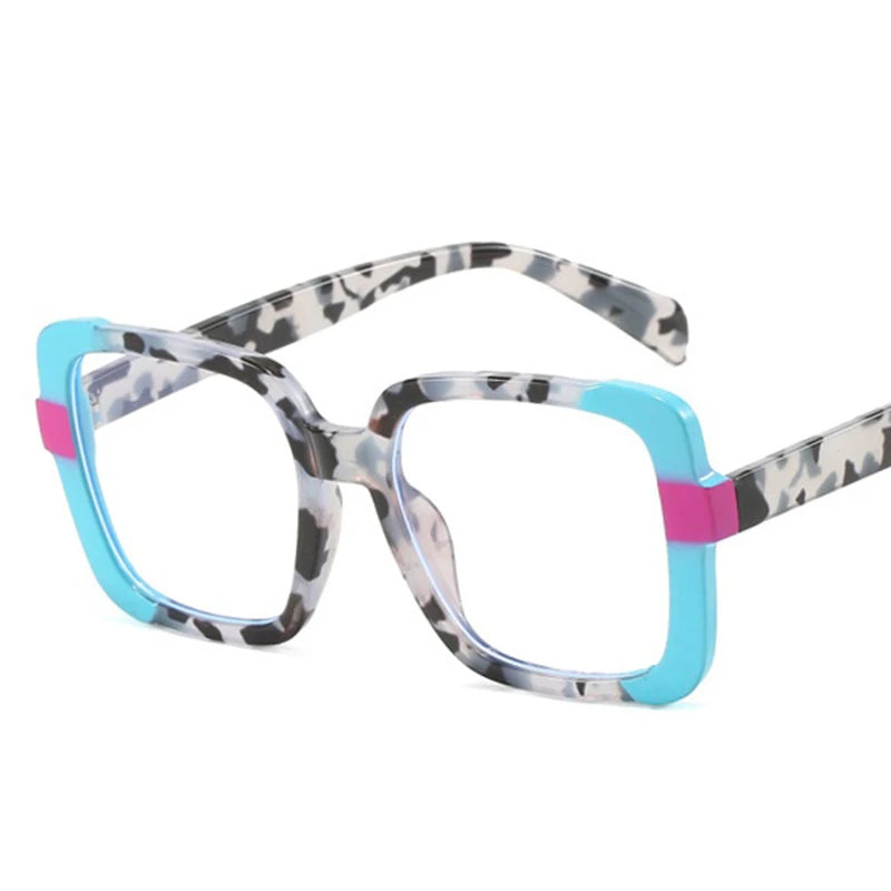 Gray Blue Anti-blue Light Optica Square Colorful Eyeglass