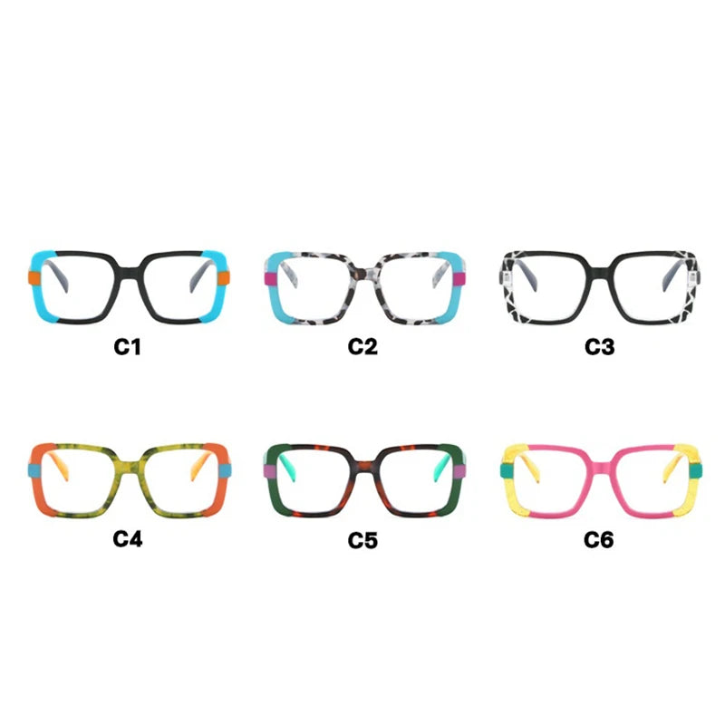 Collection Anti-blue Light Optica Square Colorful Eyeglass