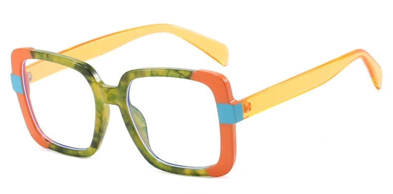Gold Anti-blue Light Optica Square Colorful Eyeglass