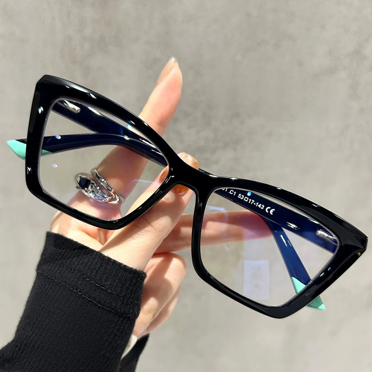Black Anti-blue Ray Myopia Hyperopia Cat Eye Glasses