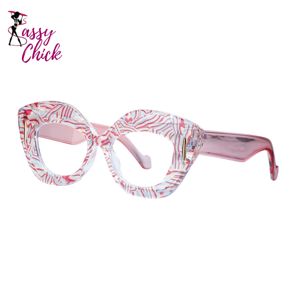 Anti-fatigue Decorative Reading Oversized Glasses Sassy Chick Logo