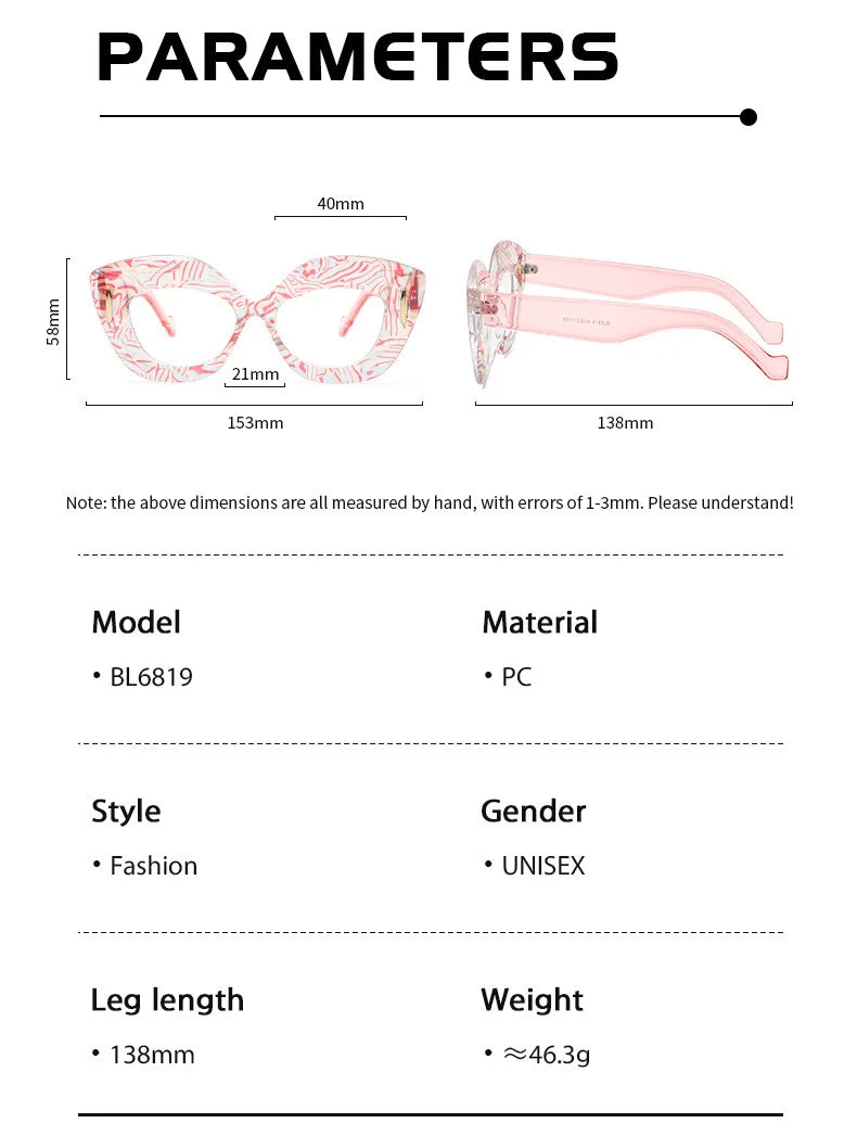 Details of Anti-fatigue Decorative Reading Oversized Glasses