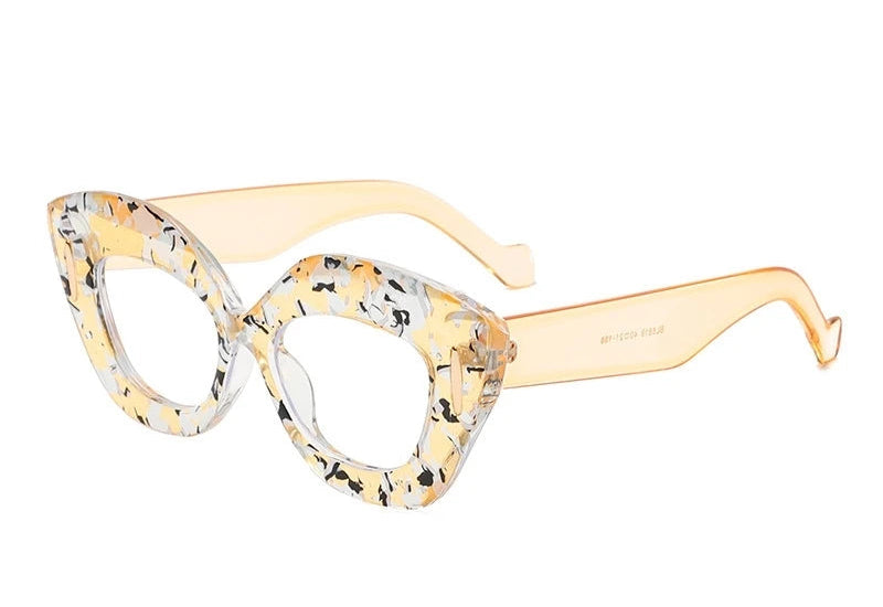 Yellow Anti-fatigue Decorative Reading Oversized Glasses