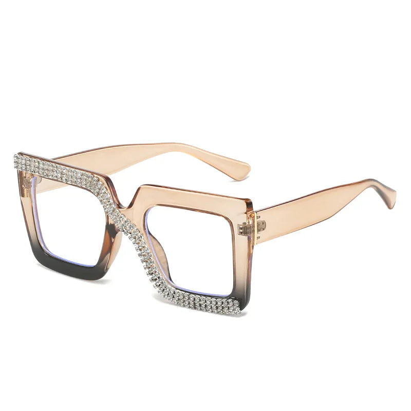 Transparent Anti Blue Light Glasses Large Square