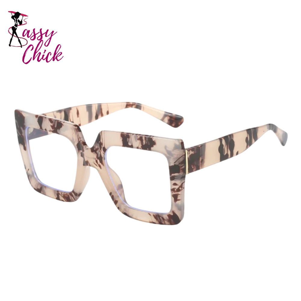 Anti Blue Light Glasses Square Sassy Chick Logo
