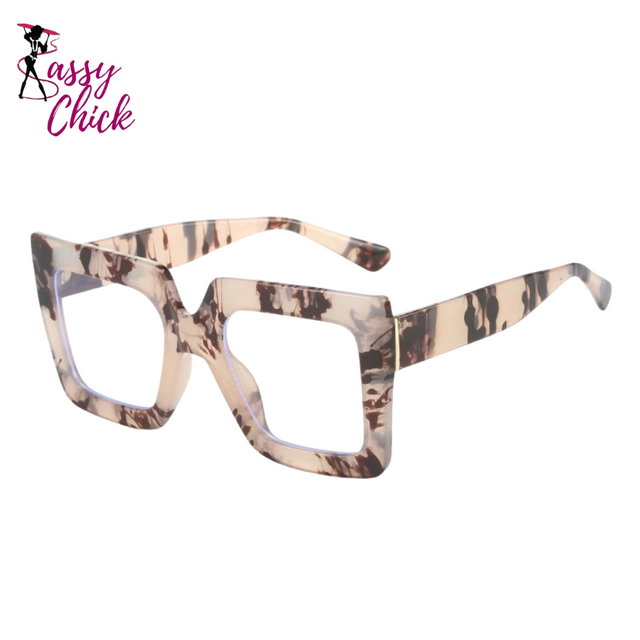 Anti Blue Light Glasses Square Sassy Chick Logo