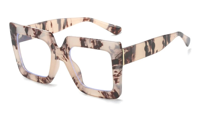 beige brown Anti Blue Light Glasses Square
