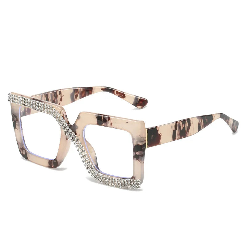 beige Anti Blue Light Glasses Square