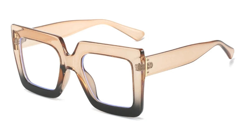 transparent brown black Anti Blue Light Glasses Square
