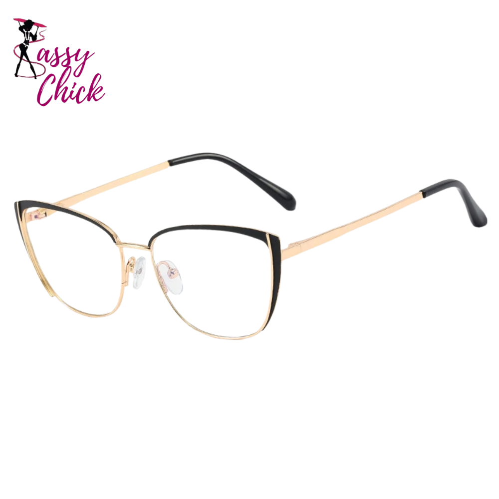 Anti Blue Light Optical Cat Eye Glasses Sassy Chick Logo