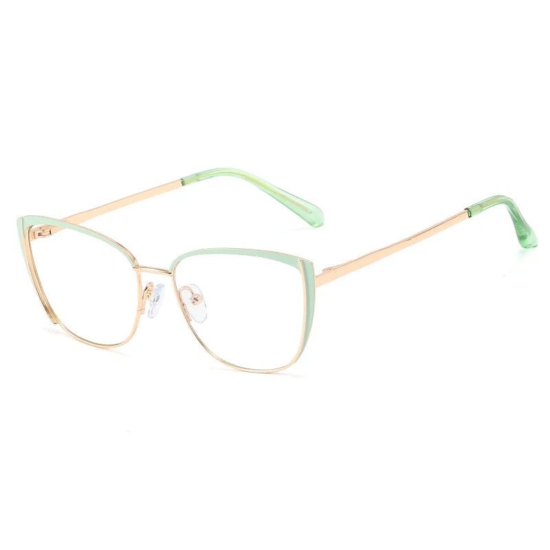 Green Anti Blue Light Optical Cat Eye Glasses