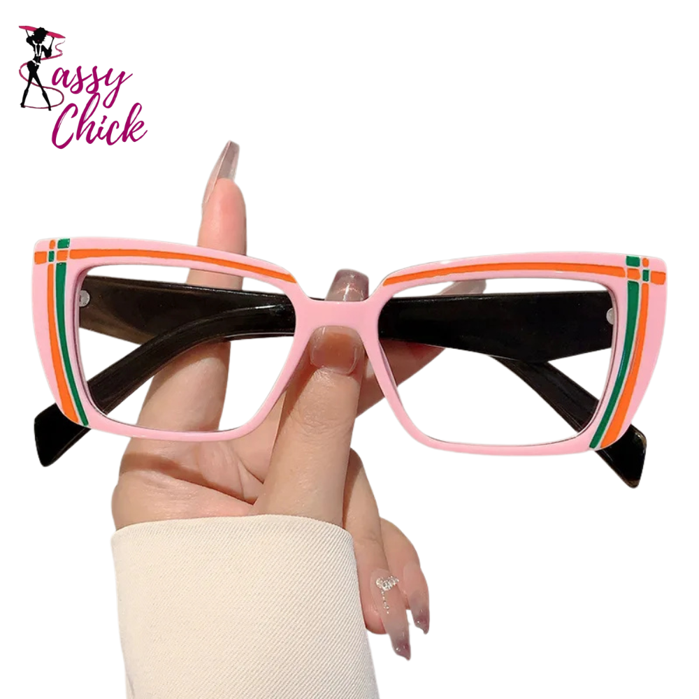 Anti Blue Light Optical Square Eyewear Sassy Chick Logo