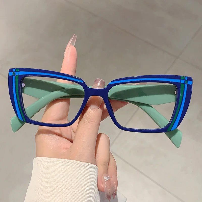 Anti Blue Light Optical Square Glasses blue green
