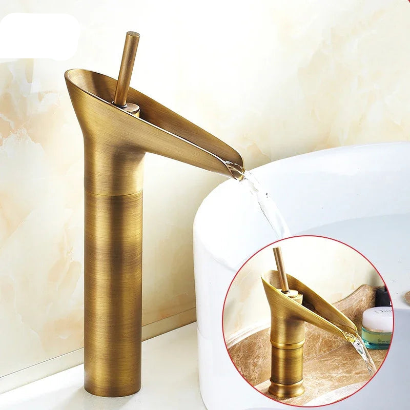 Antique Bronze Waterfall Basin Faucet