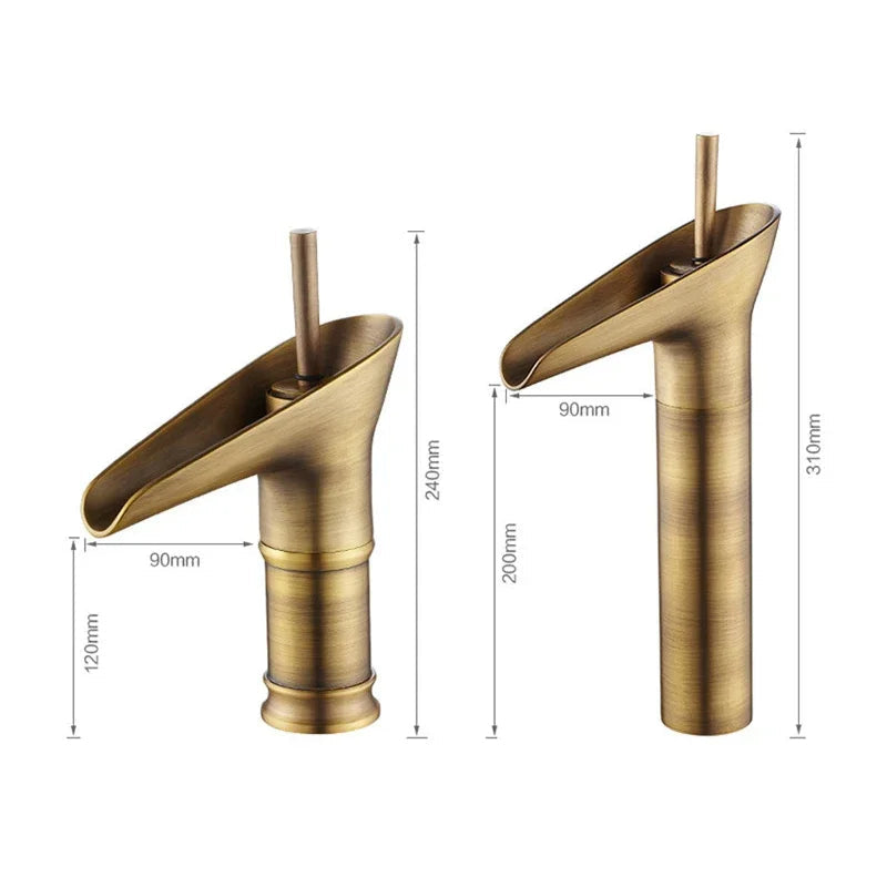 Antique Bronze Waterfall Basin Faucet