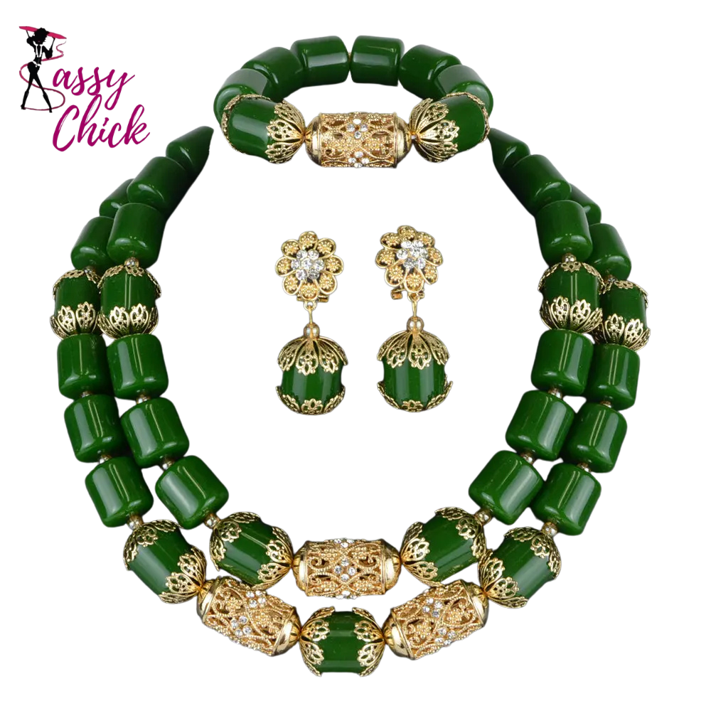 Artificial Coral Beads Jewelry Set Sassy Chick Logo