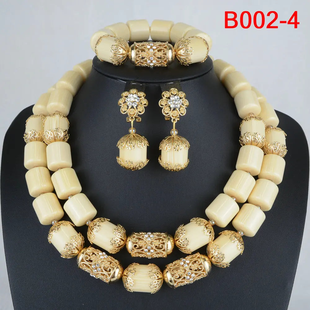 Artificial Coral Beads Jewelry Set
