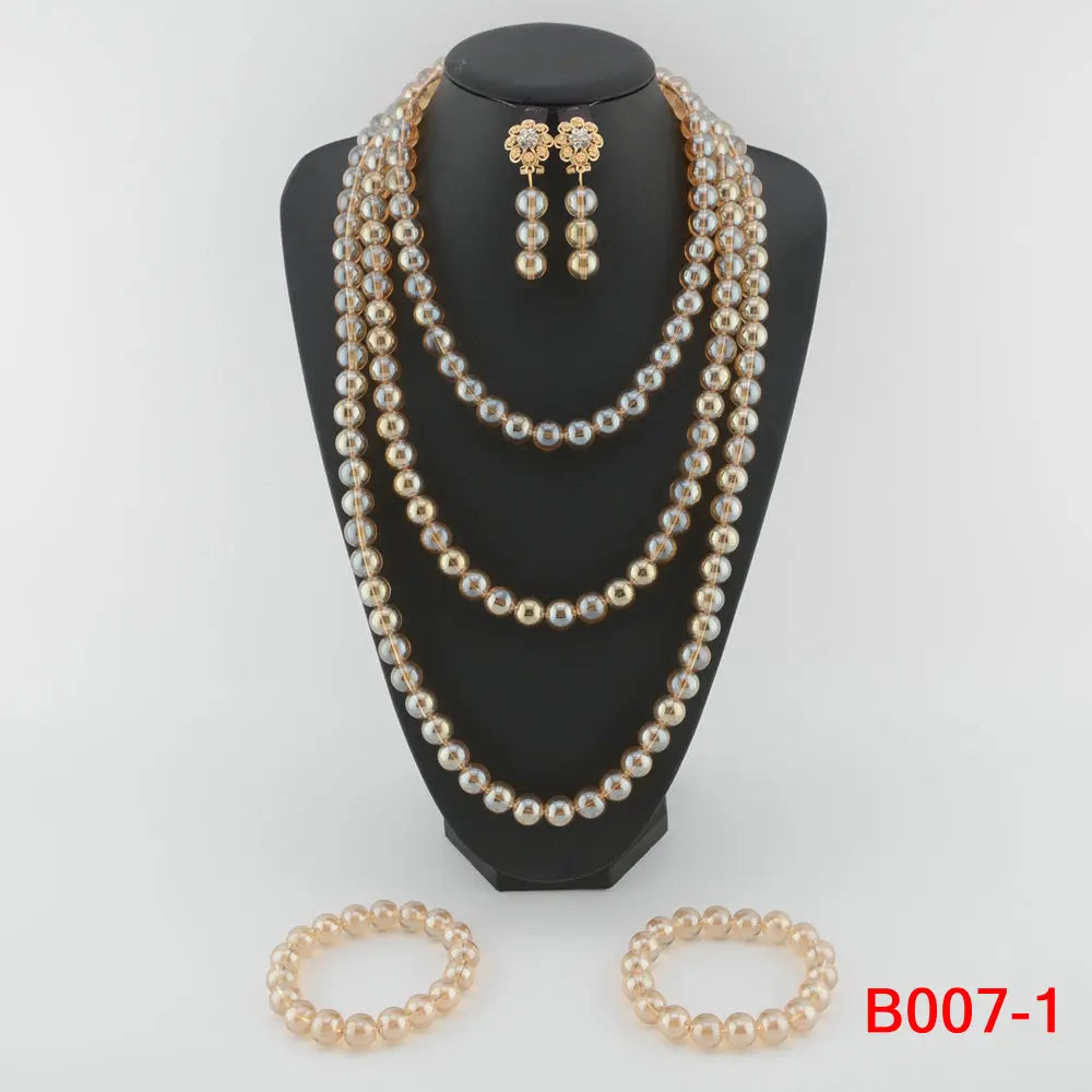 White Artificial Coral Beads Jewelry Set