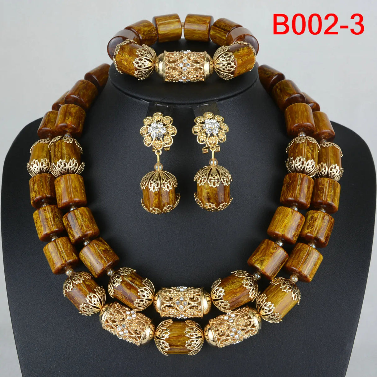 Brown Artificial Coral Beads Jewelry Set