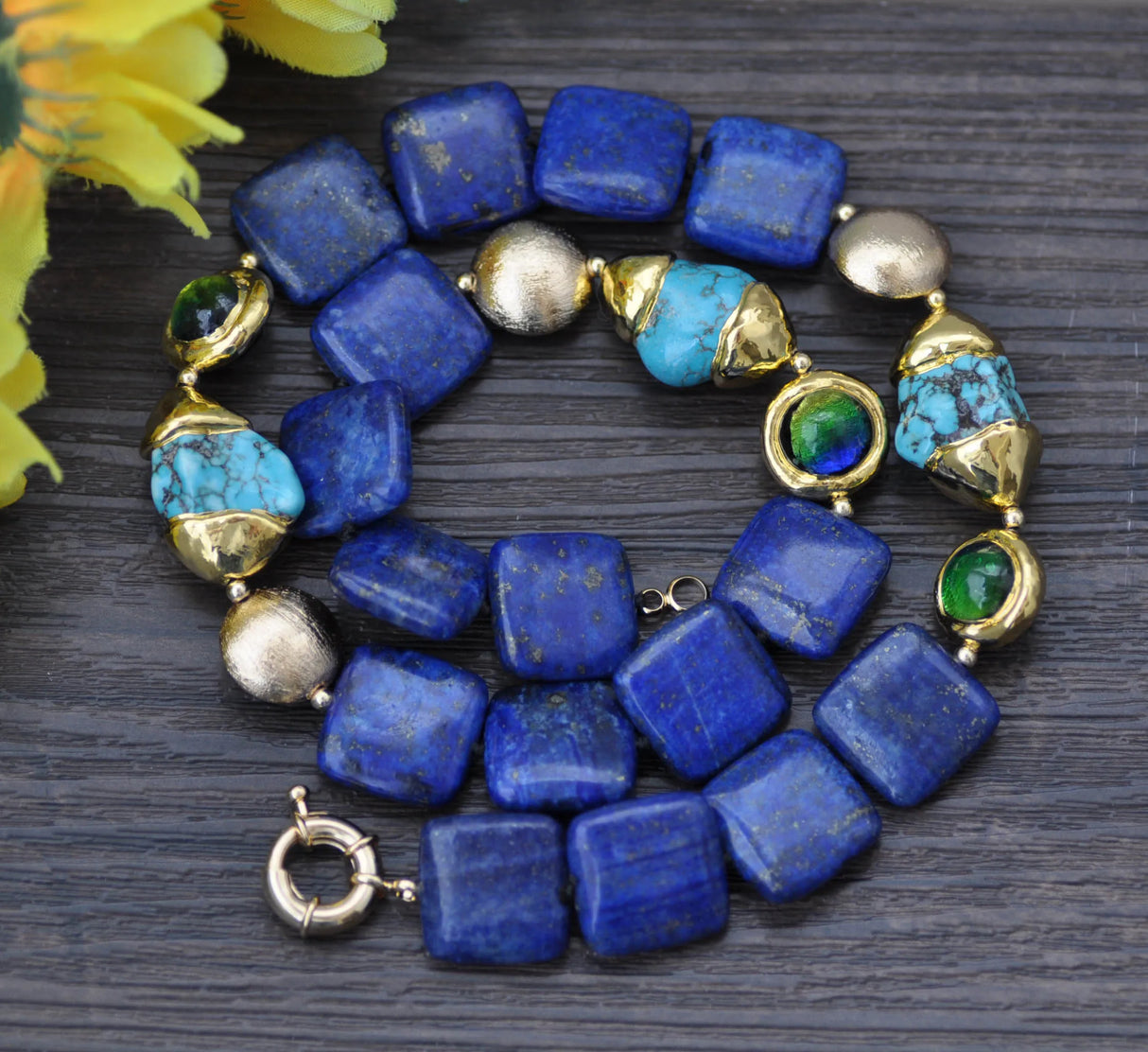 Baroque Turquoise Lapis Lazuli Necklace Earring