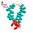 Beaded Crab Pendant Necklace Sassy Chick Logo