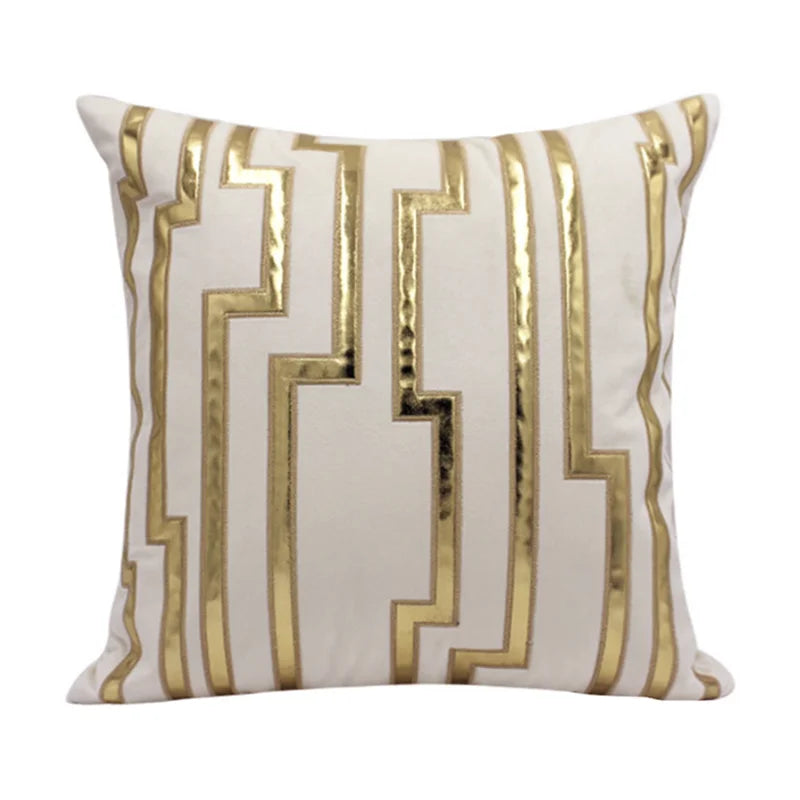 Beige Gold Velvet Cushion Cover – 45x45cm Decorative Throw Pillow Case