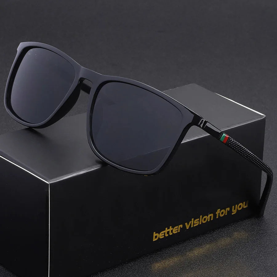 Black Classic Square Men's Sunglasses
