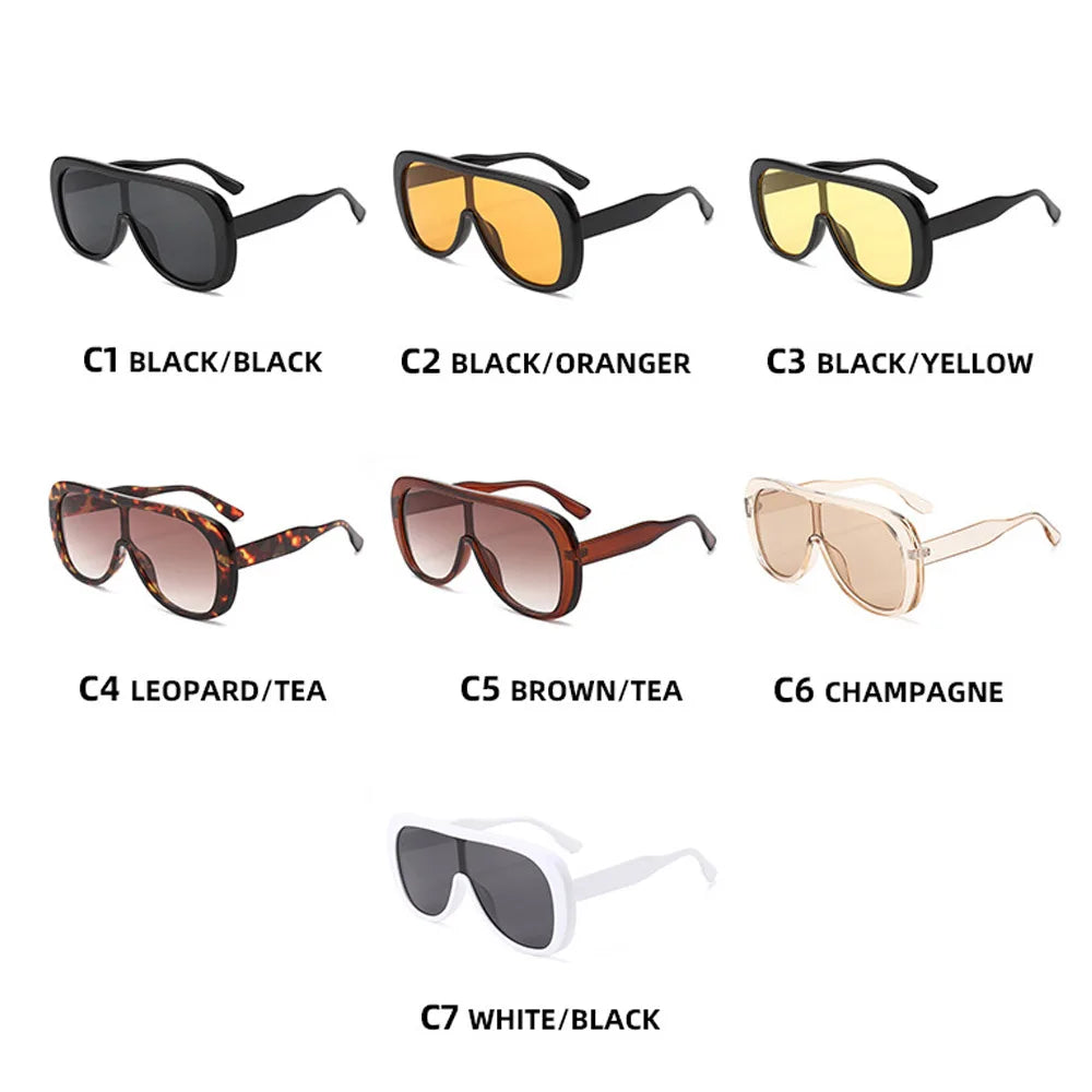 Collection of Black Square Vintage Oversize Shield Sunglasses